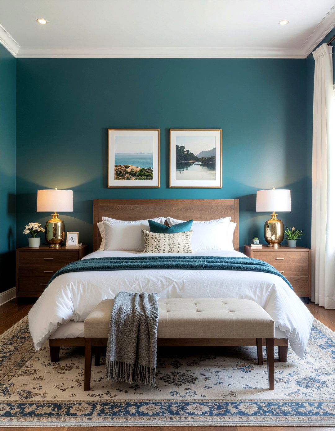 Dark teal bedroom - 30 jewel toned bedroom ideas