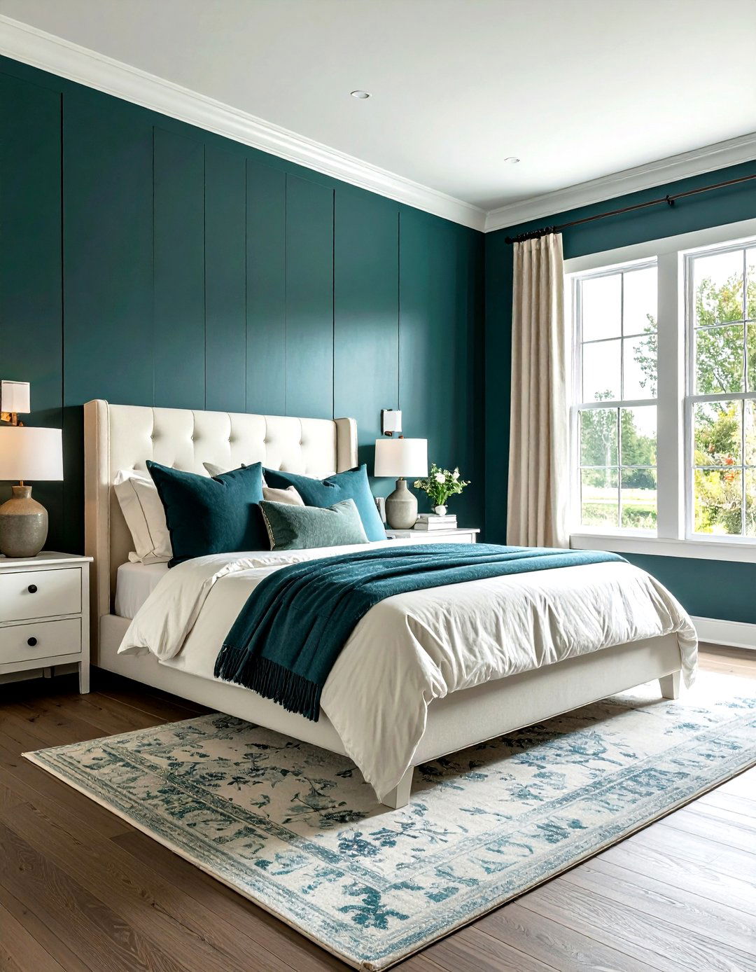 Dark teal farmhouse bedroom - 30 farmhouse teal bedroom ideas