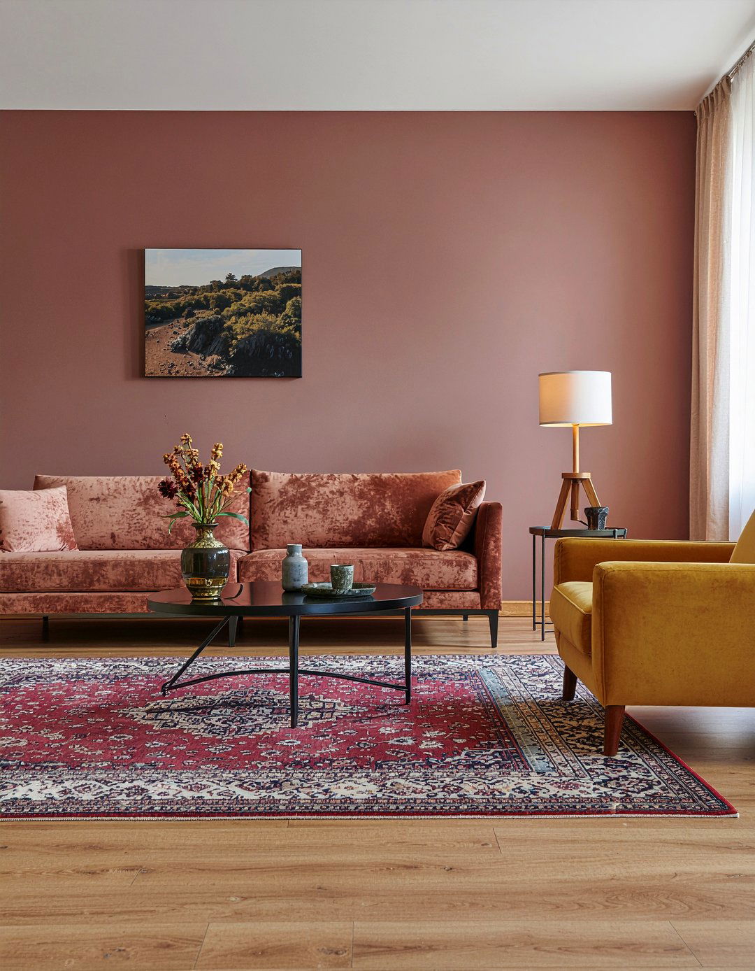 Dark terracotta living room - 30 terracotta living room ideas