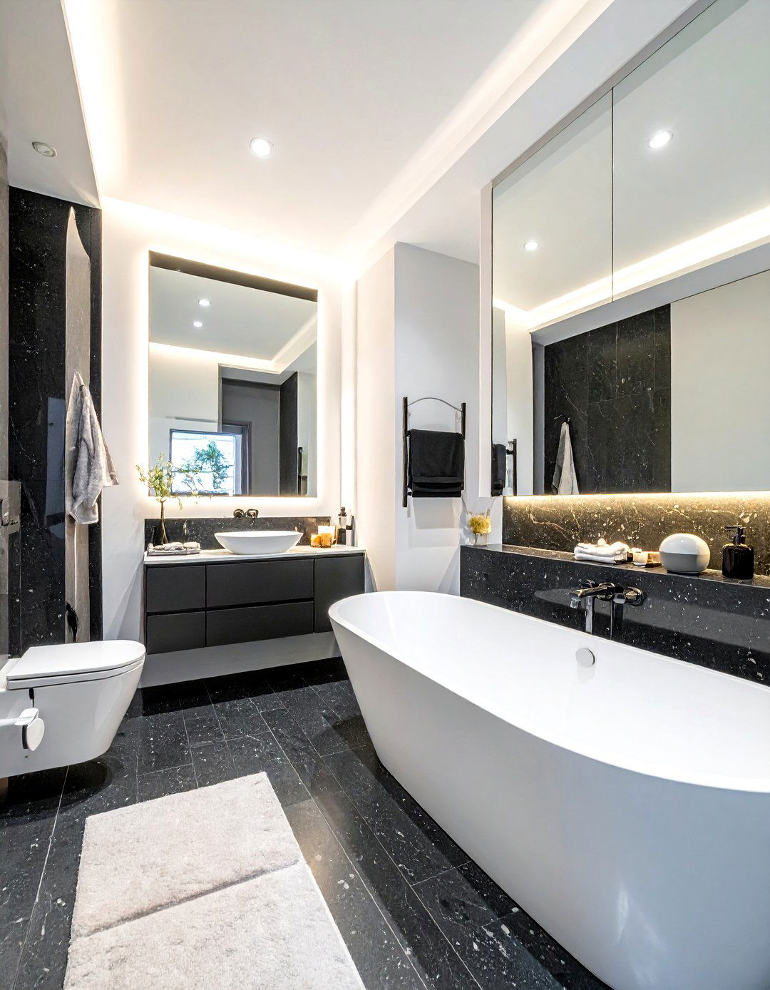 Dark terrazzo tile - 30 terrazzo tile bathroom ideas