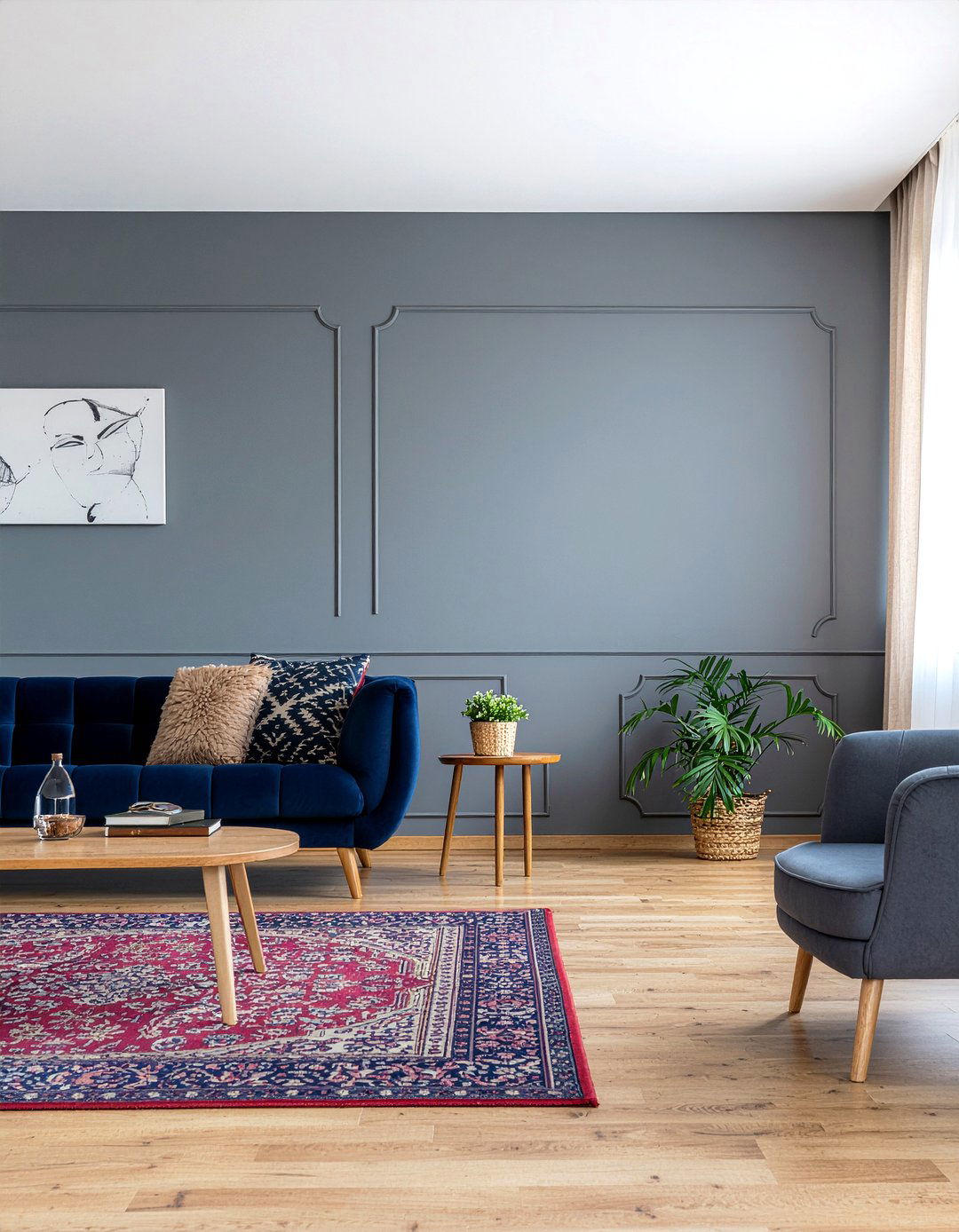 Dark wall paint - 30 cozy living room ideas