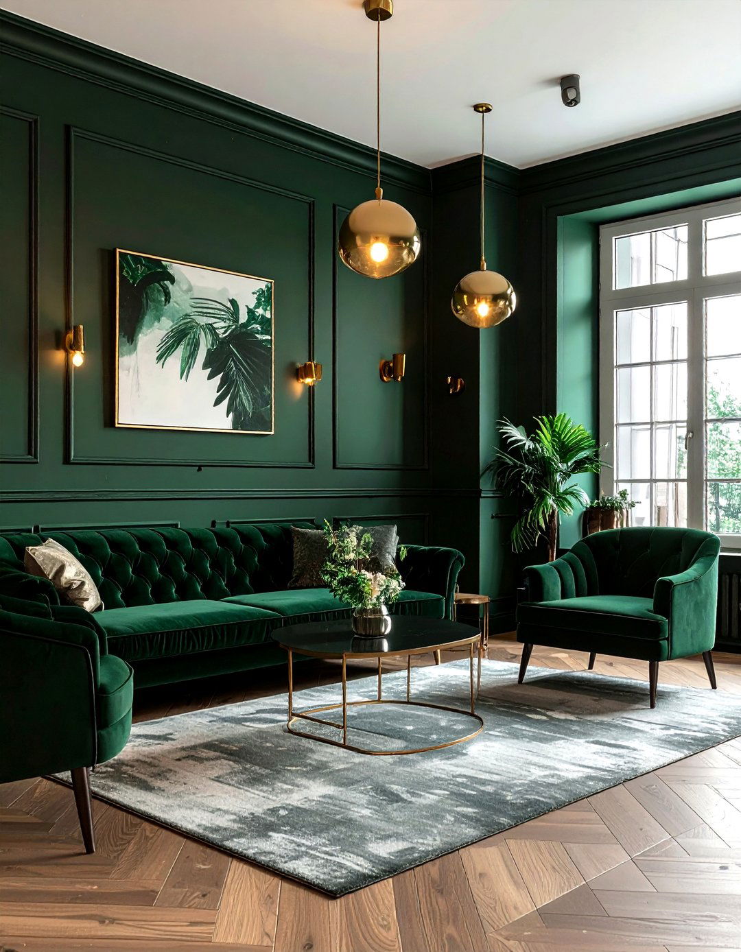 Dark wall picture rail - 30 living room picture rail ideas