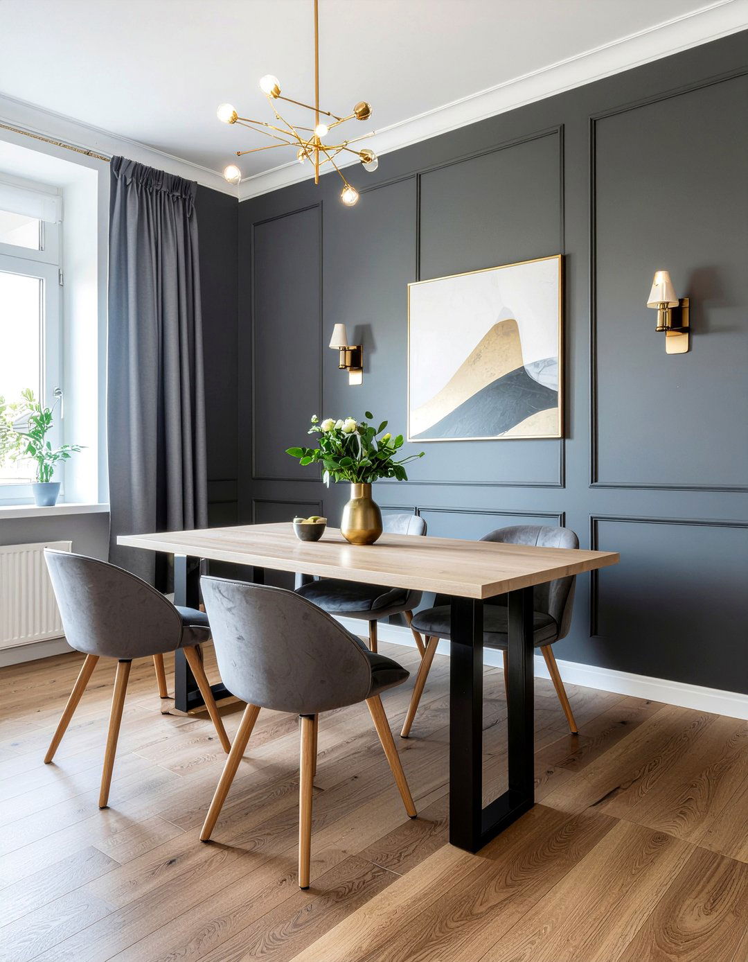 Dark walls dining room - 30 large dining room ideas