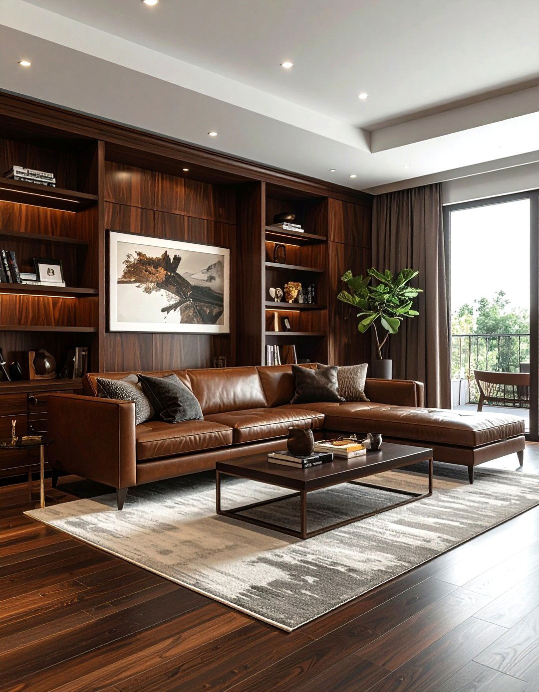 Dark walnut built in - 30 living room built-in cabinets