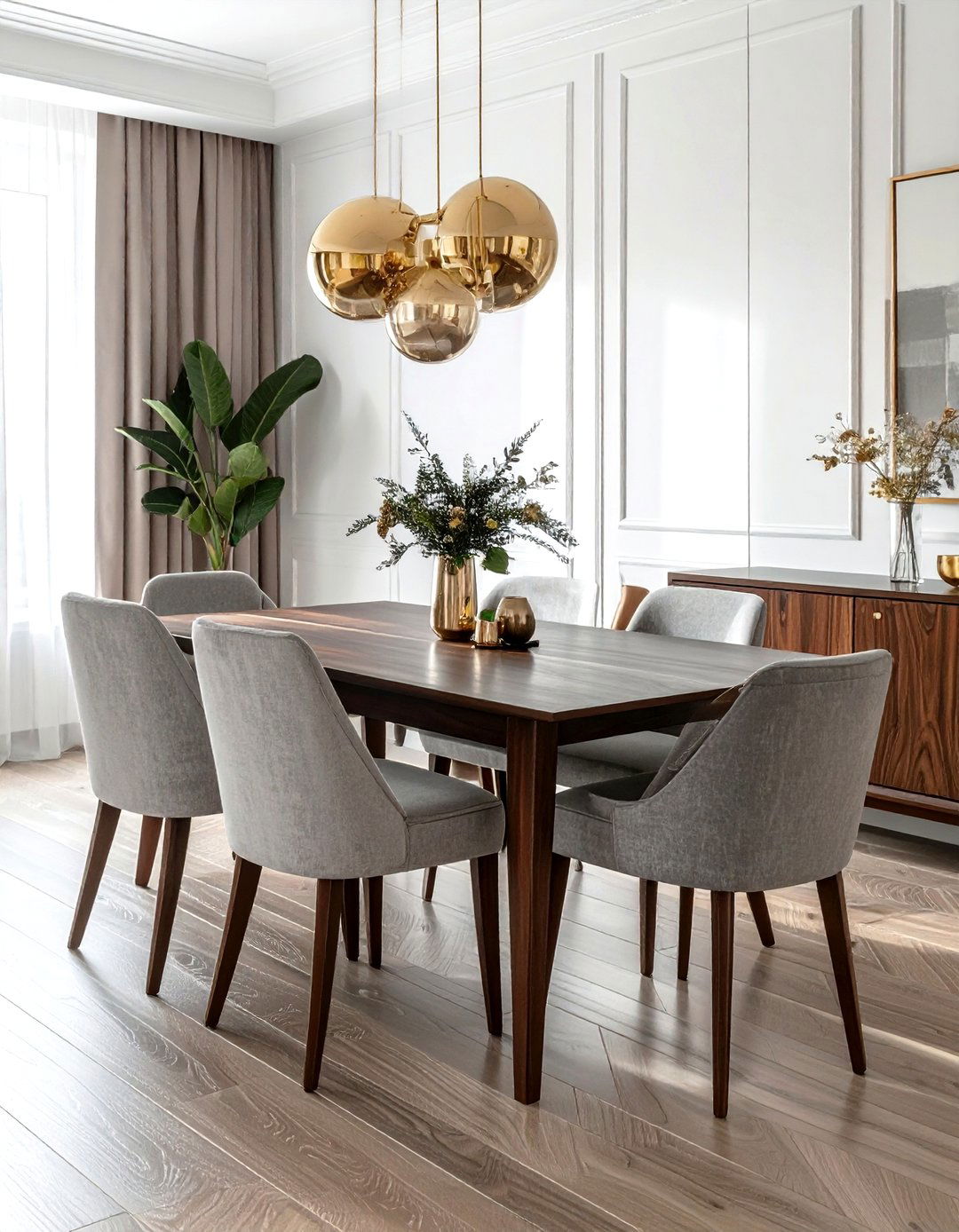 Dark walnut dining table - 30 kitchen dining table ideas