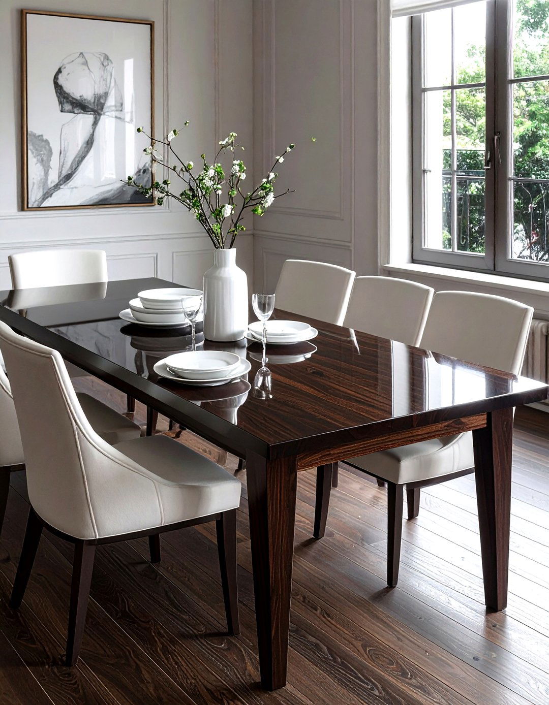 Dark walnut dining table - 30 walnut dining table ideas