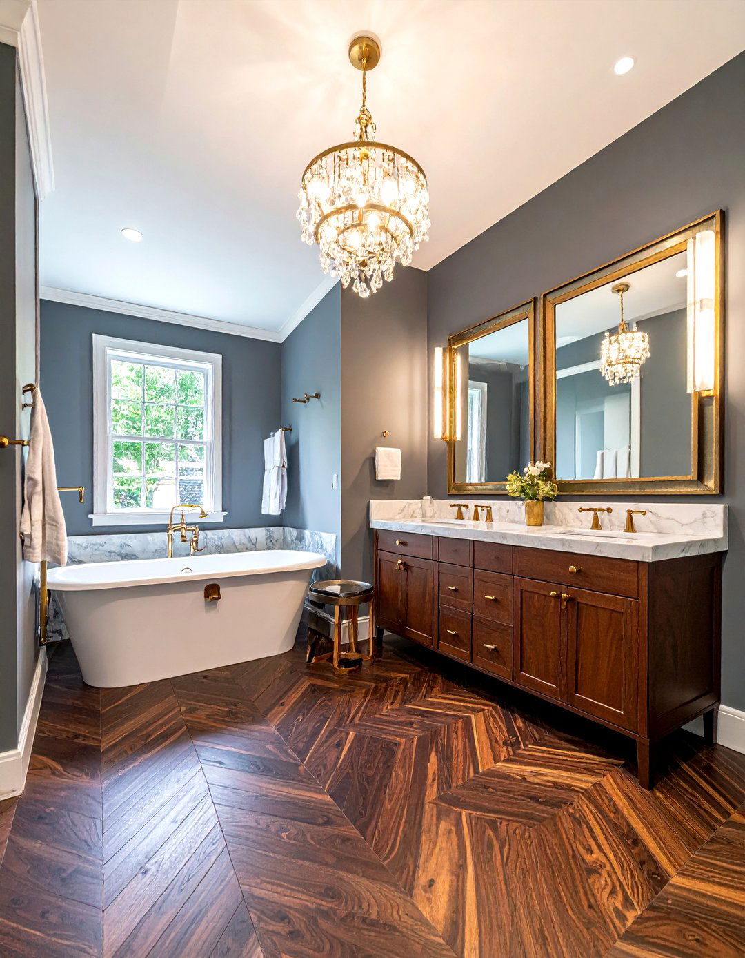 30 Durable Bathroom Wood Floor Ideas for a Warm Natural Look
