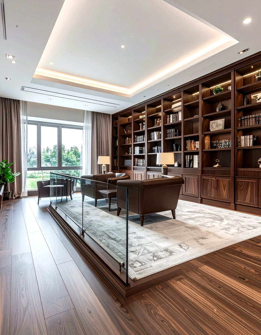 Dark walnut railing - 30 stair railing ideas