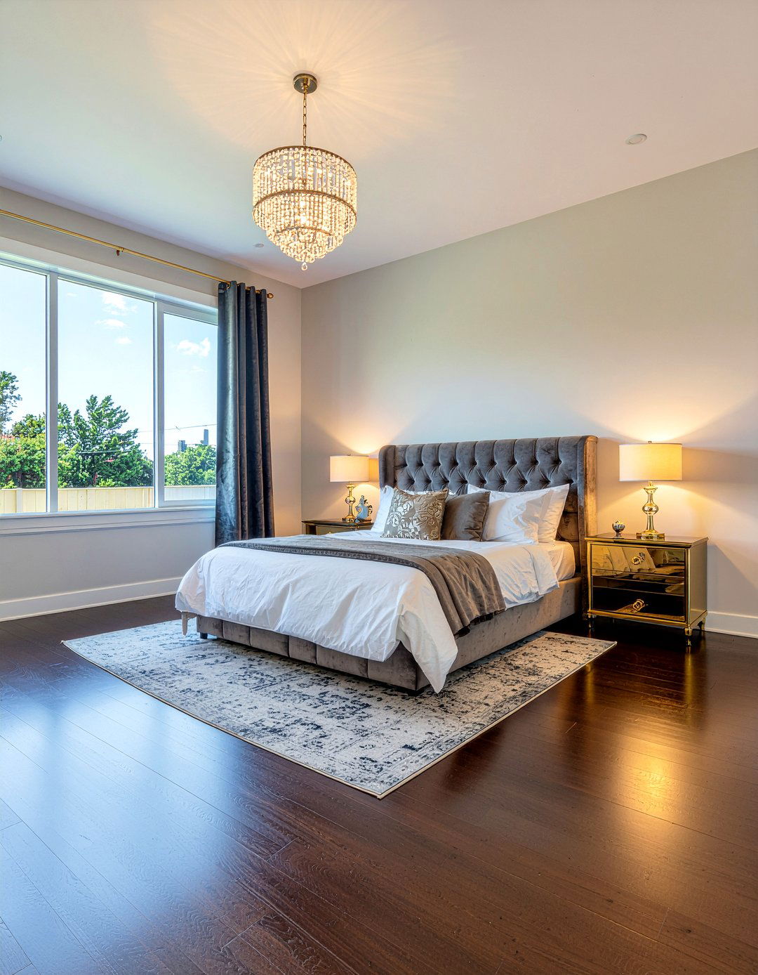 Dark walnut vinyl flooring - 30 bedroom vinyl flooring ideas