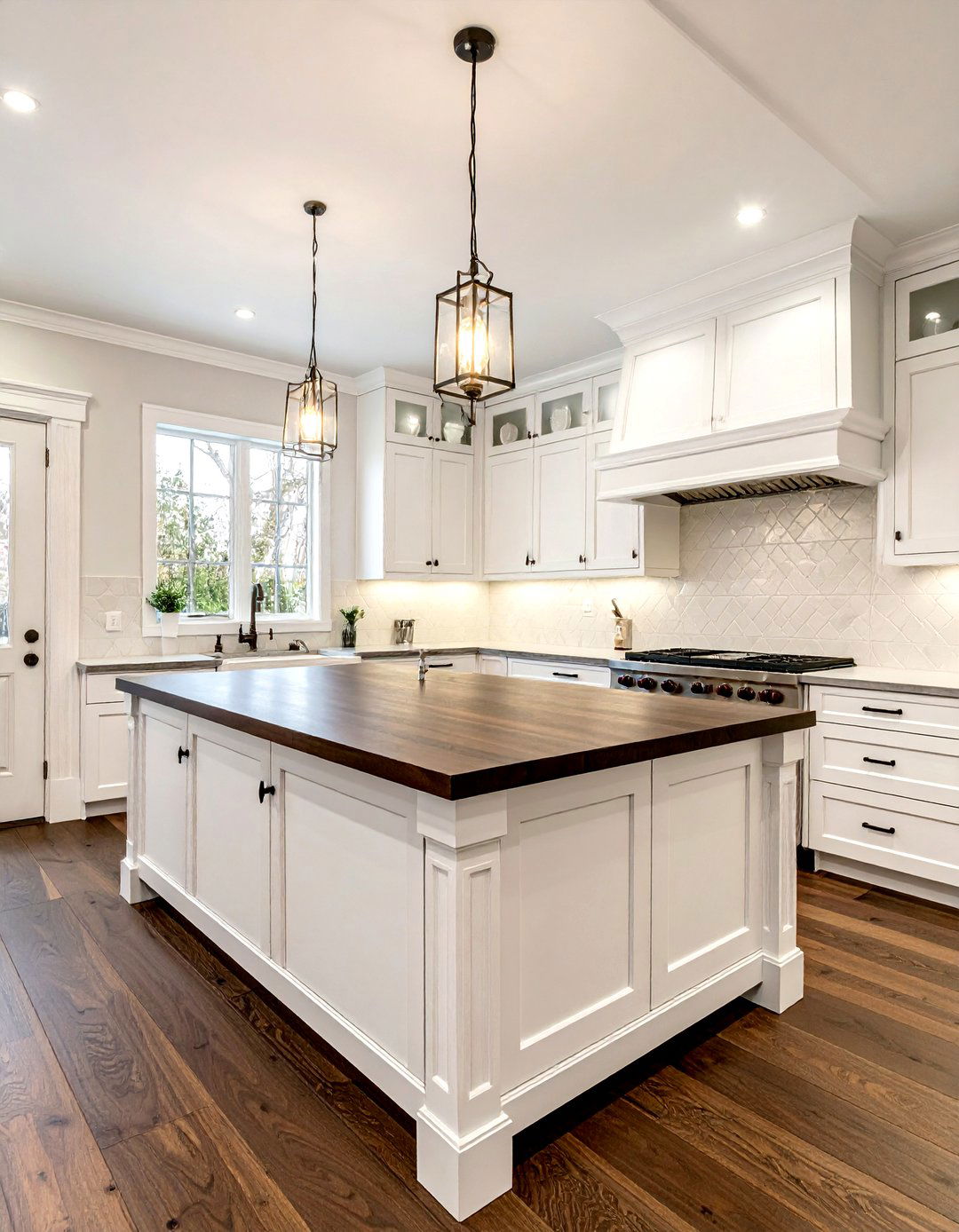 Dark walnut wood countertop - 30 kitchen countertop ideas