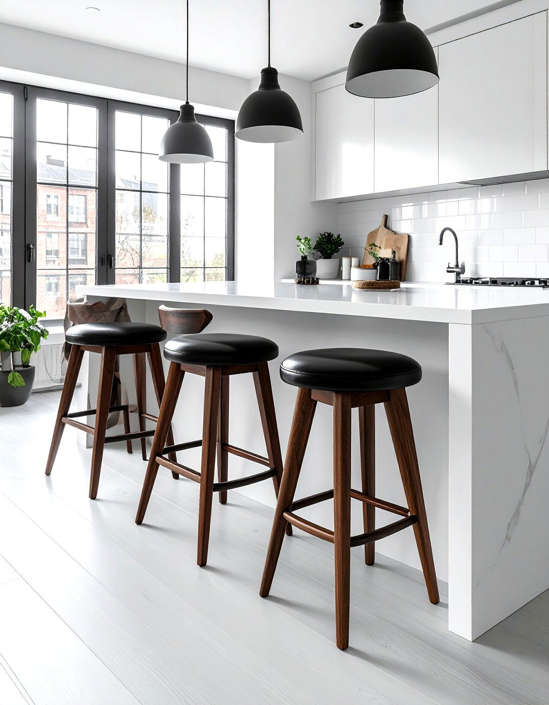 Dark wood bar stools - 30 dark wood decor ideas