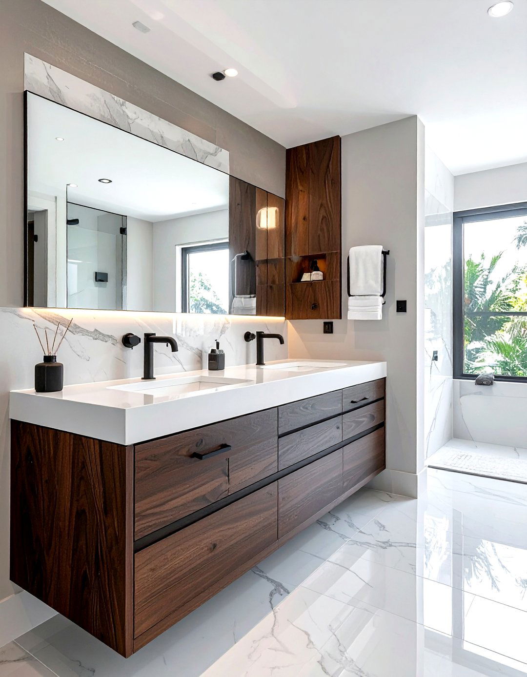 Dark wood bathroom vanity - 30 dark wood decor ideas