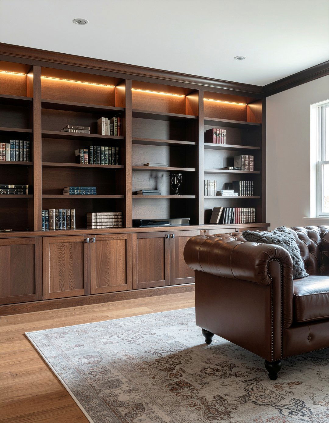 Dark wood built ins - 30 living room built-in bookcases
