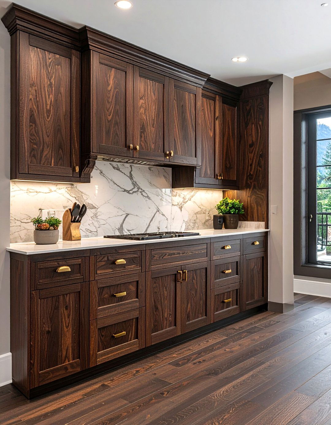 Dark wood cabinetry - 30 rustic lodge kitchen ideas
