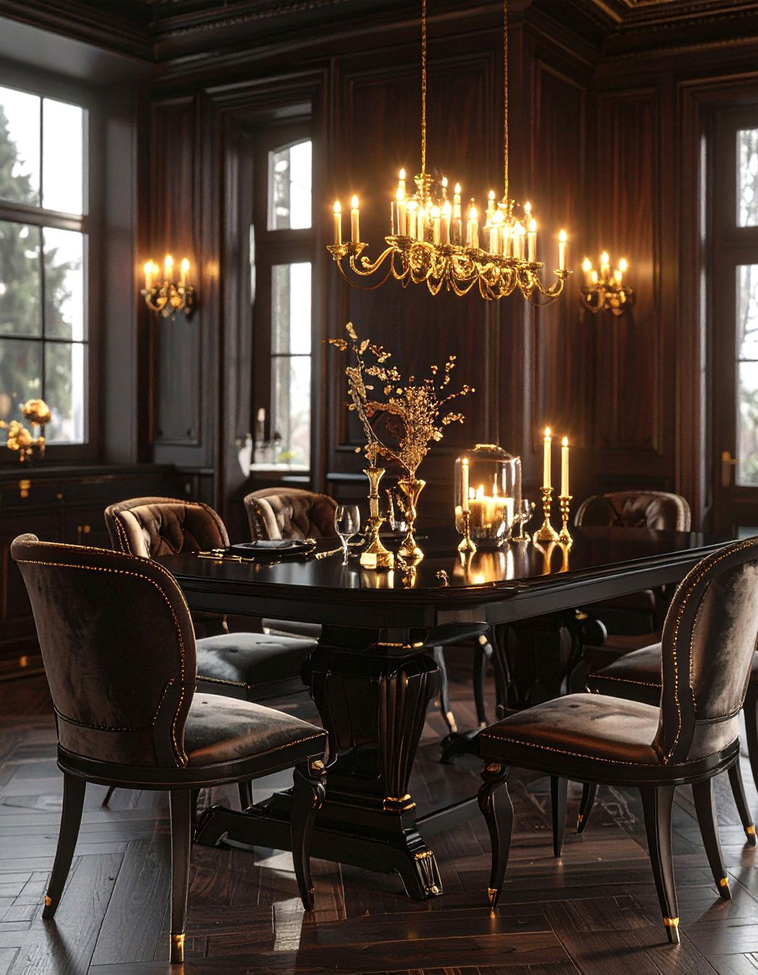 Dark wood dining room - 30 Savannah dining room ideas
