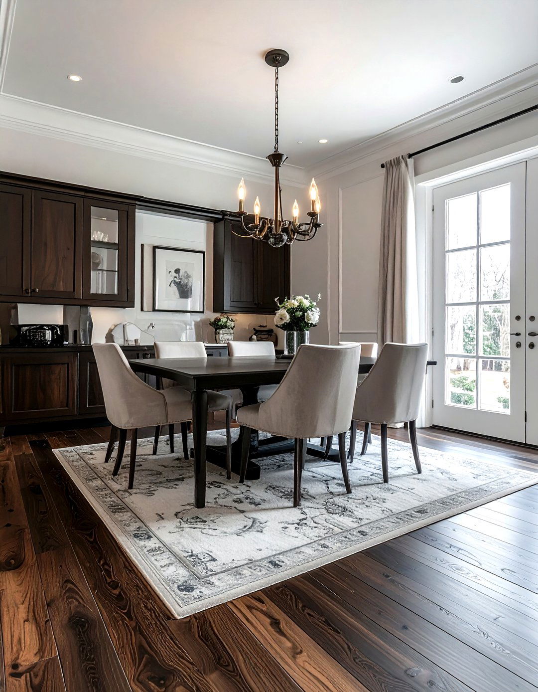 Dark wood dining room floor - 30 updated traditional dining room ideas