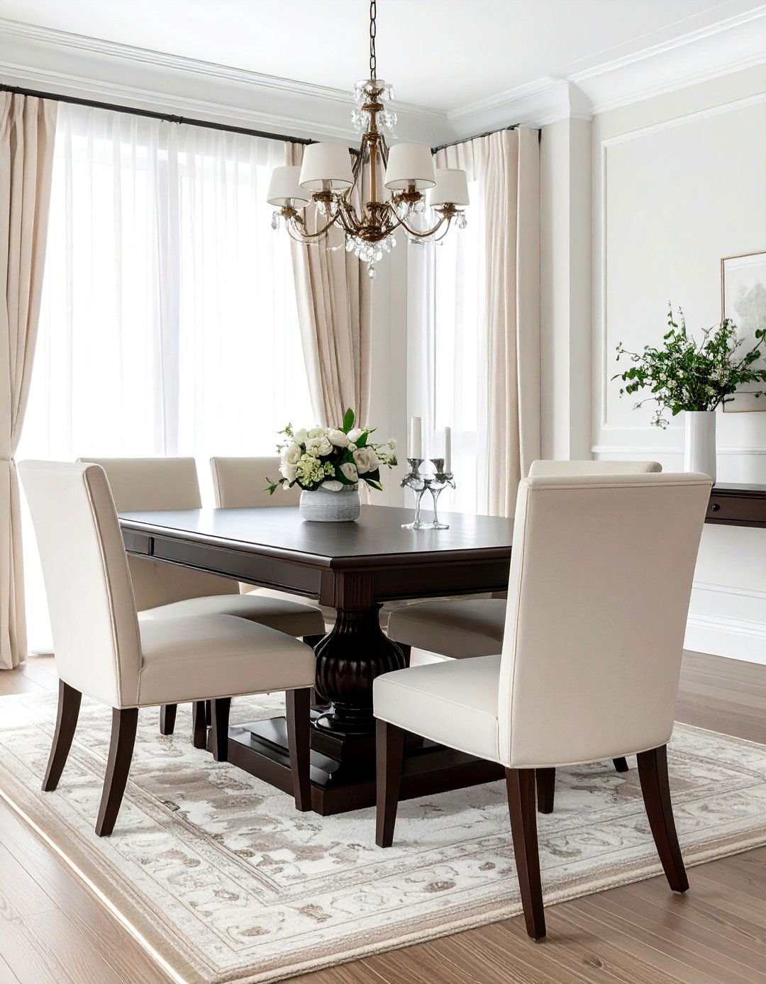 Dark wood dining table - 30 new traditional dining room ideas