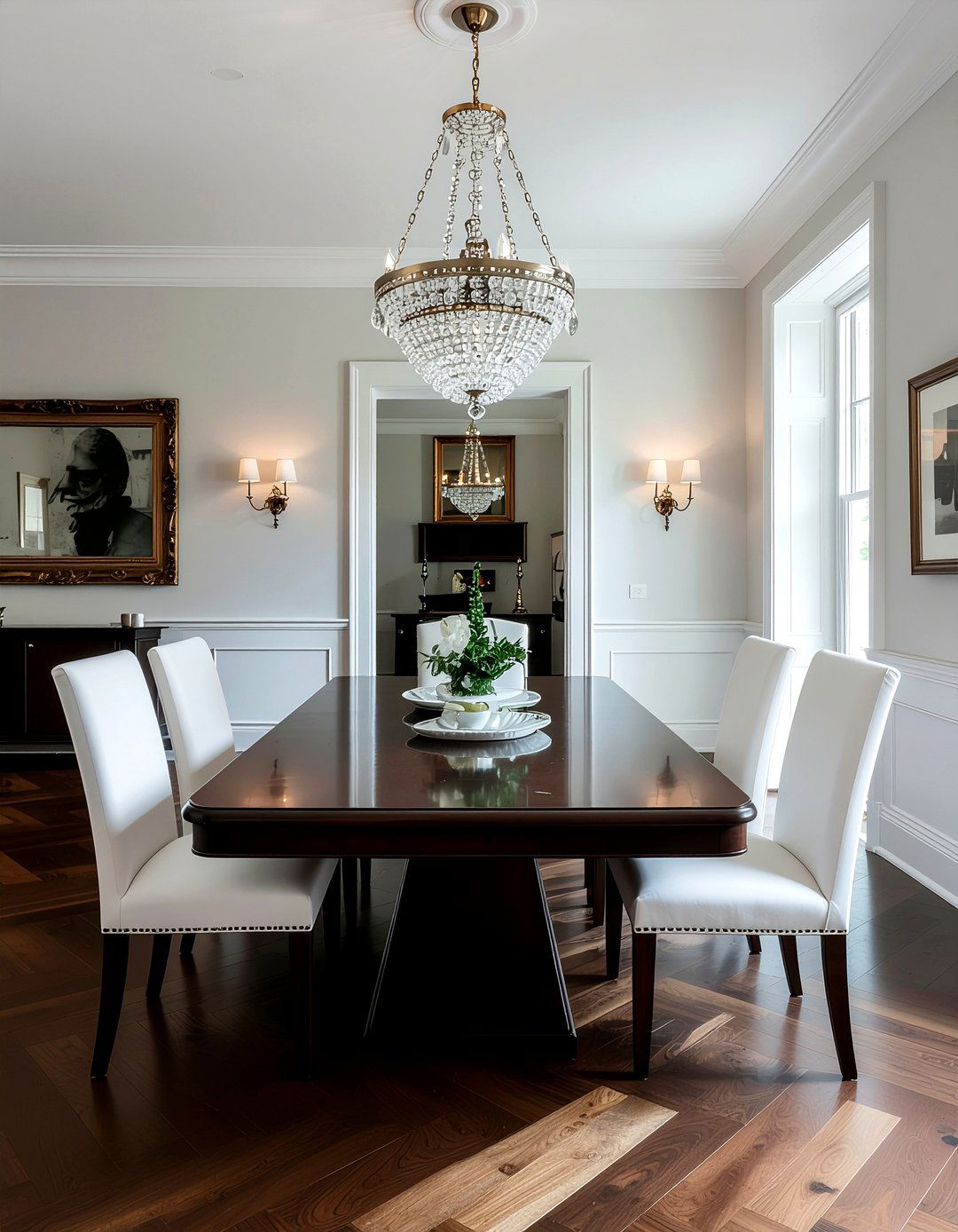 Dark wood dining table - 30 durable dining room ideas