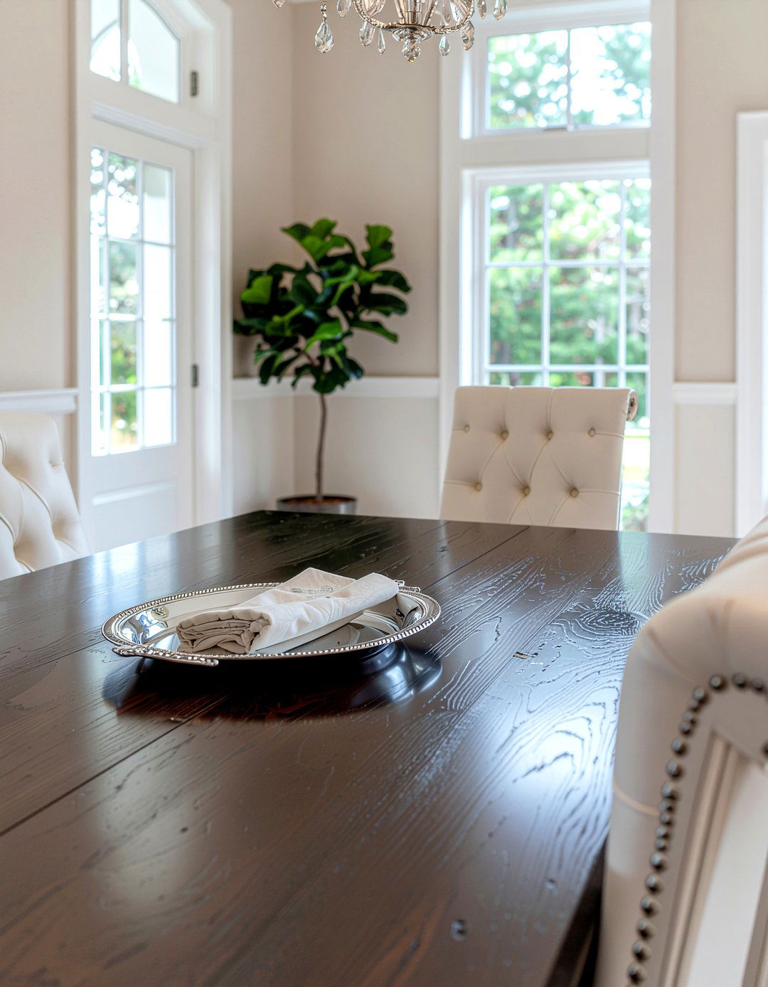 Dark wood dining table - 30 family-friendly dining room ideas