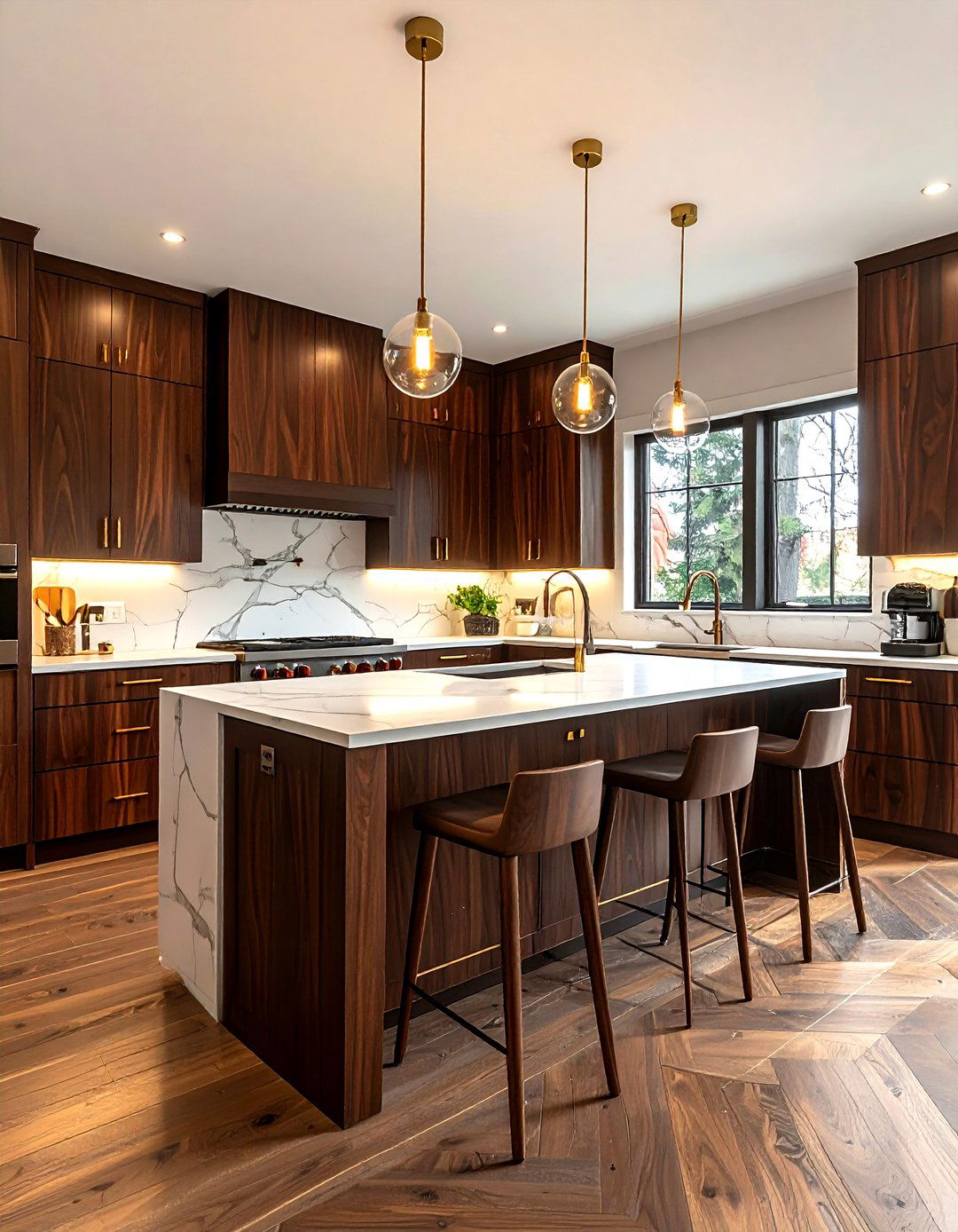 Dark wood kitchen - 30 mid-century modern kitchen ideas