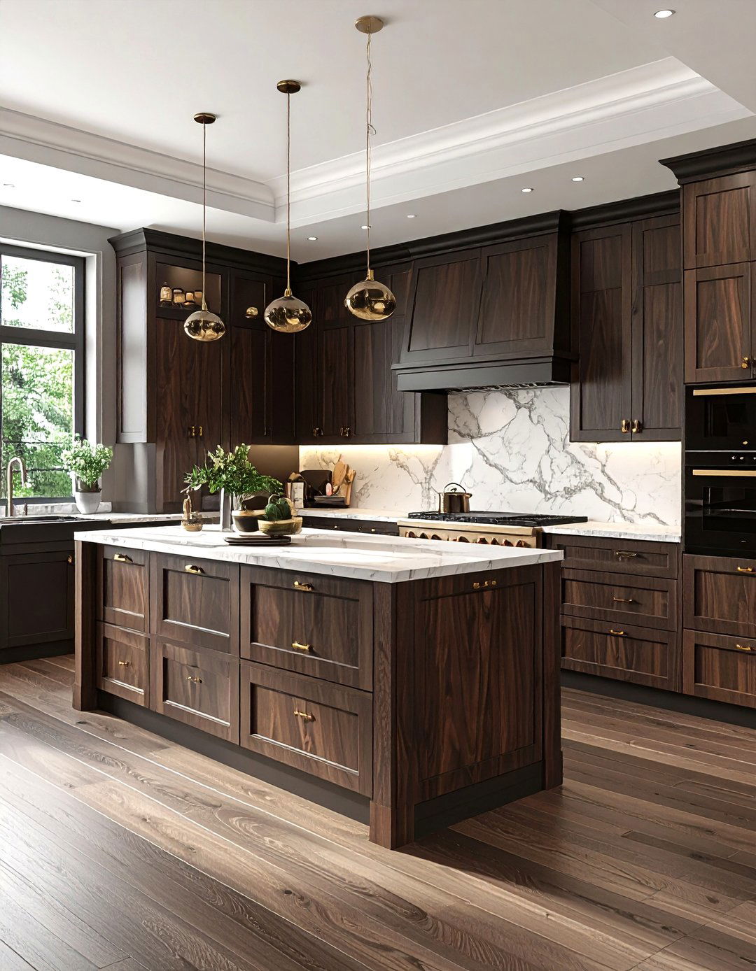 Dark wood kitchen cabinets - 30 sophisticated kitchen ideas