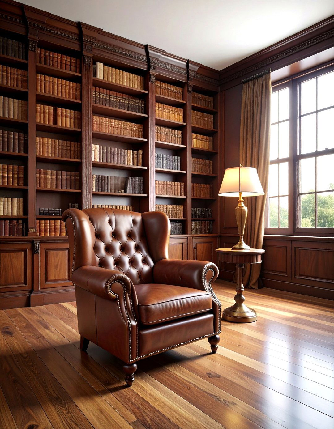 Dark wood library - 30 old money decor ideas