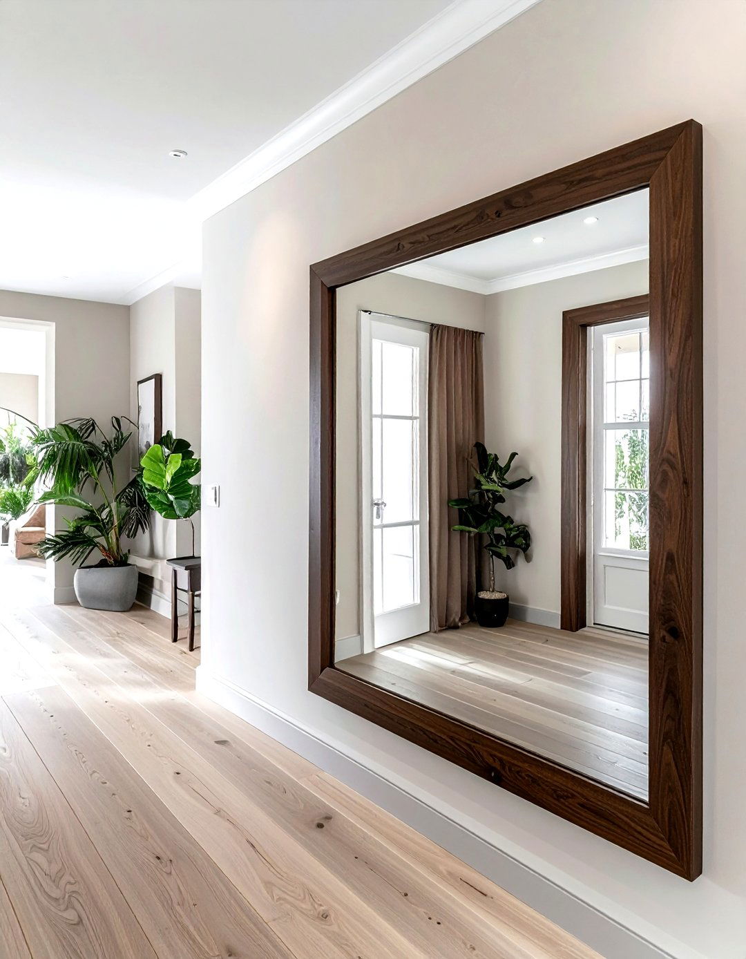 Dark wood mirror frame - 30 dark wood decor ideas