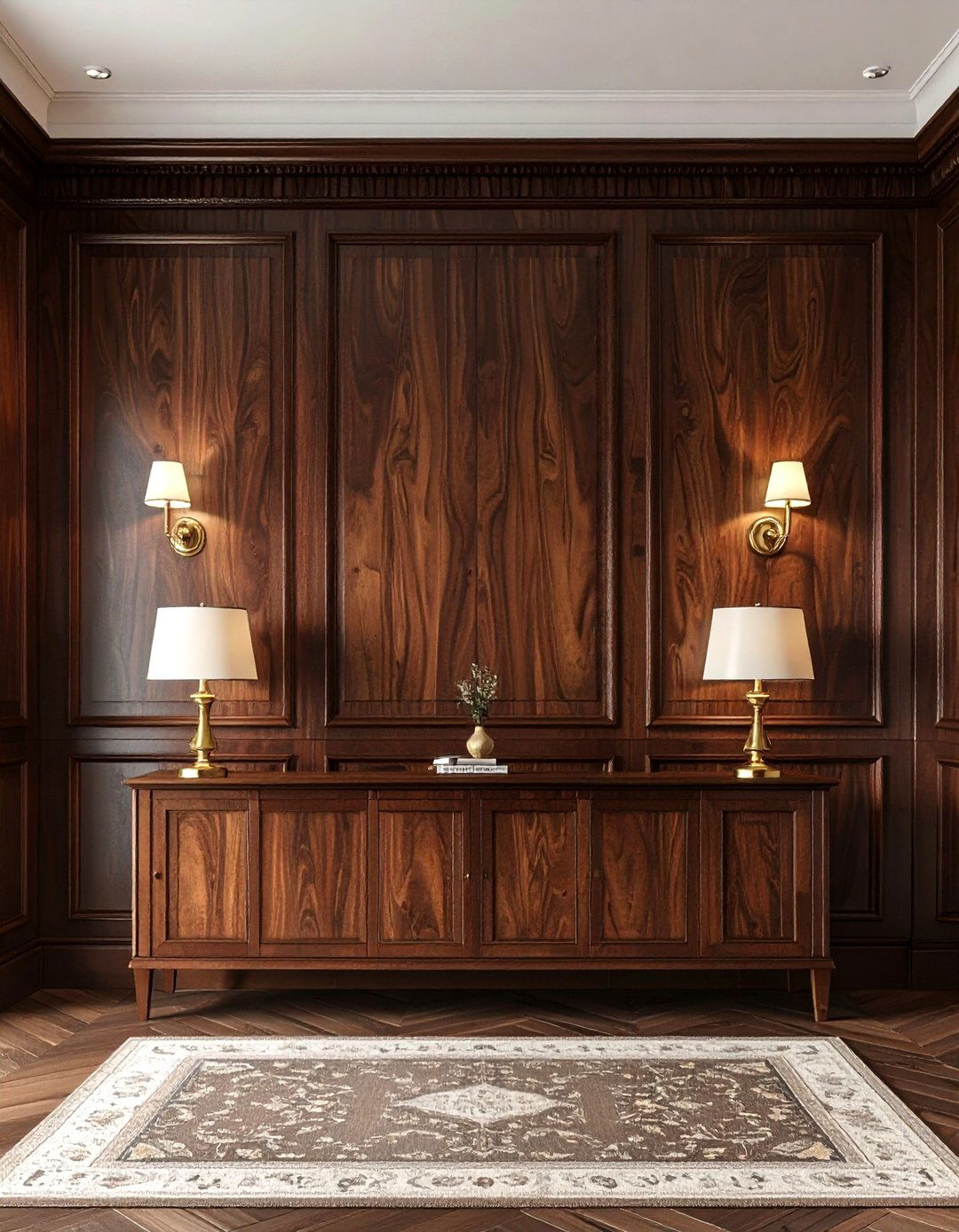 Dark wood paneling - 30 dining room backsplash ideas