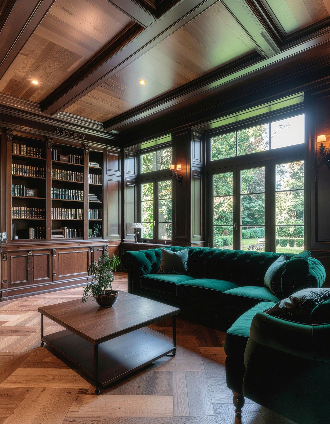 Dark wood paneling - 30 living room cathedral ceiling ideas