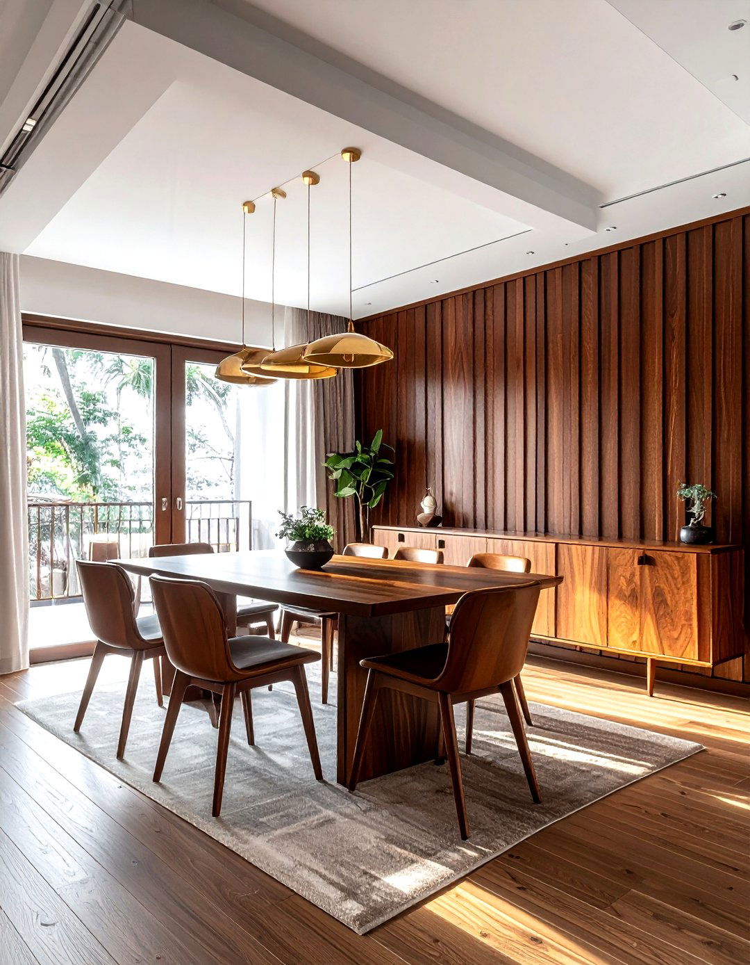 Dark wood paneling - 30 mid-century modern dining room ideas