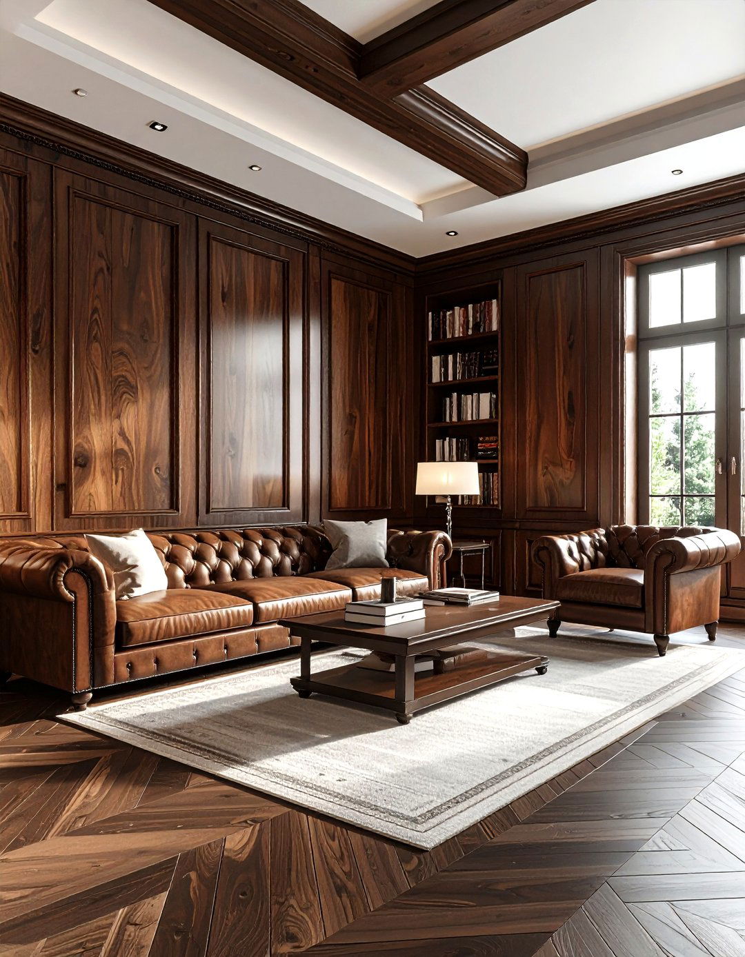 Dark wood paneling wall - 30 living room backsplash ideas