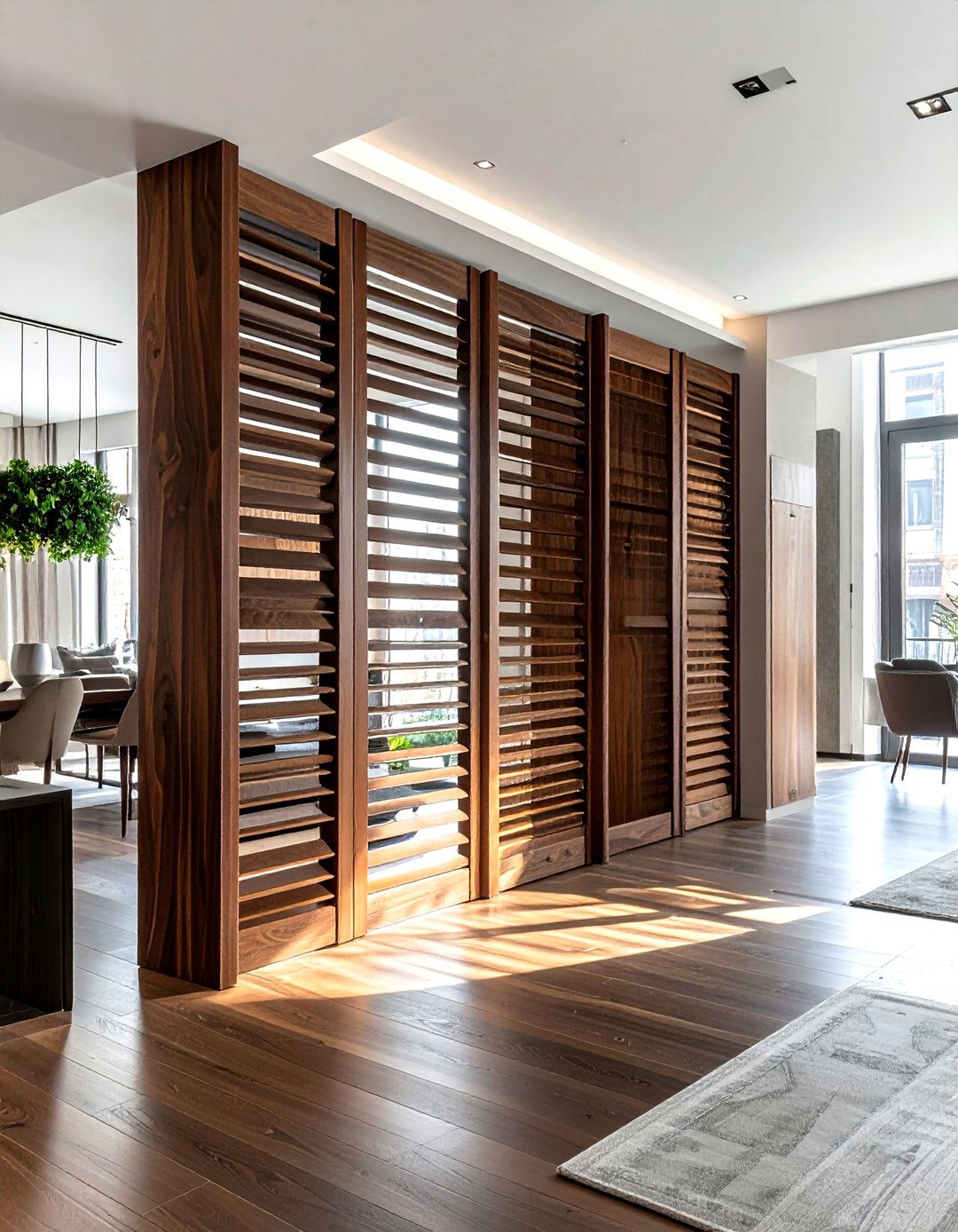 Dark wood room divider - 30 dark wood decor ideas