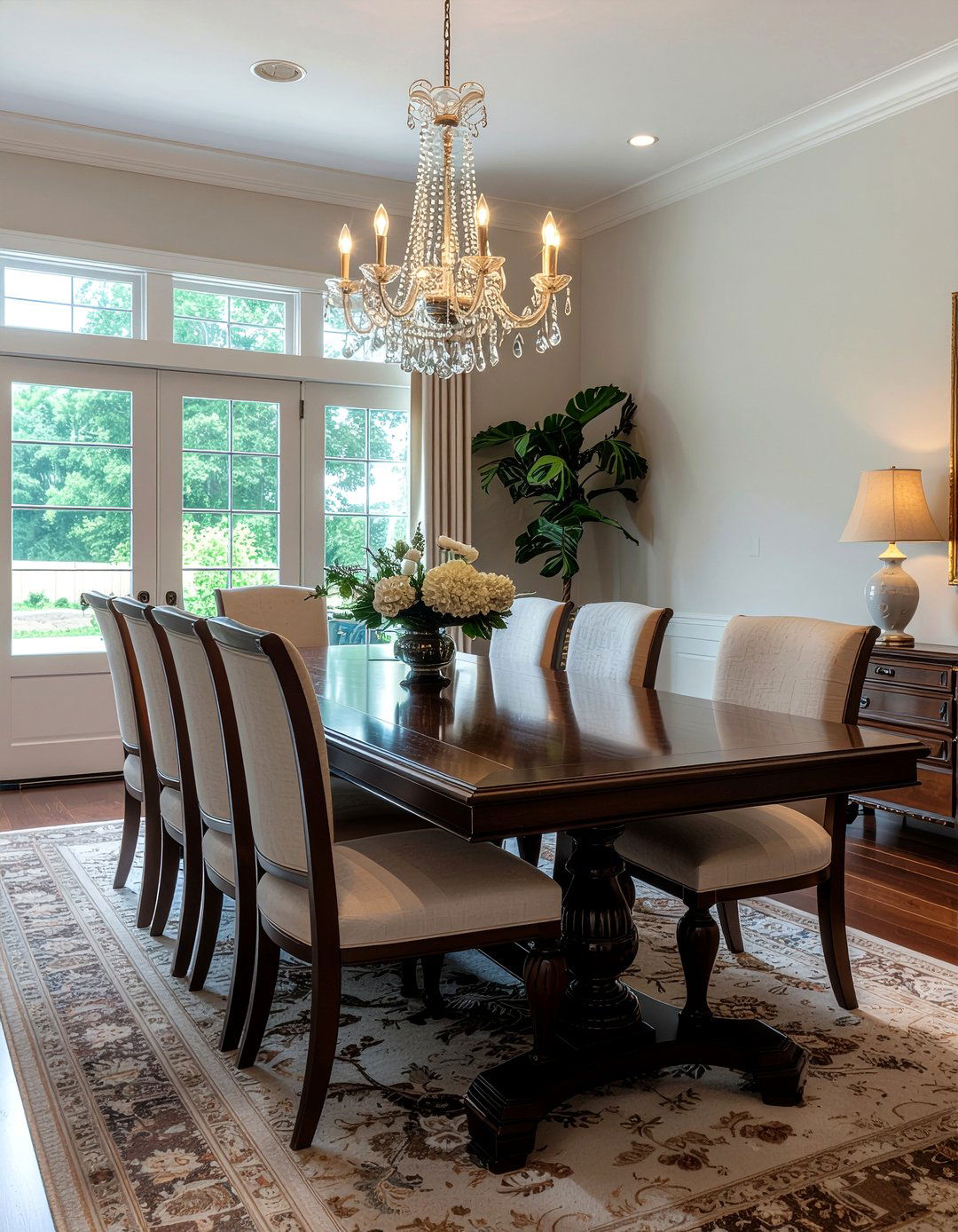 Dark wood traditional extension table - 30 expandable dining room ideas