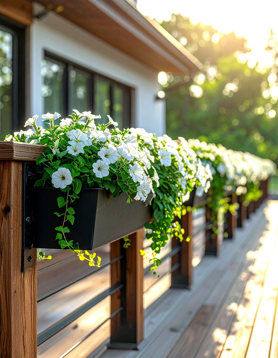 Deck Railing Planter - 30 backyard decor ideas