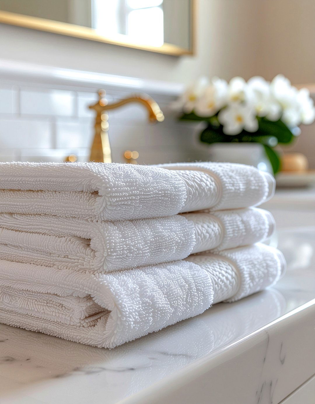 Decorative Border Fold - 30 bathroom towel folding ideas