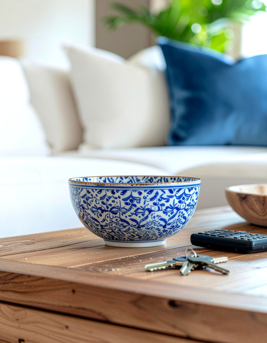 Decorative Ceramic Bowl - 30 living room remote control storage ideas