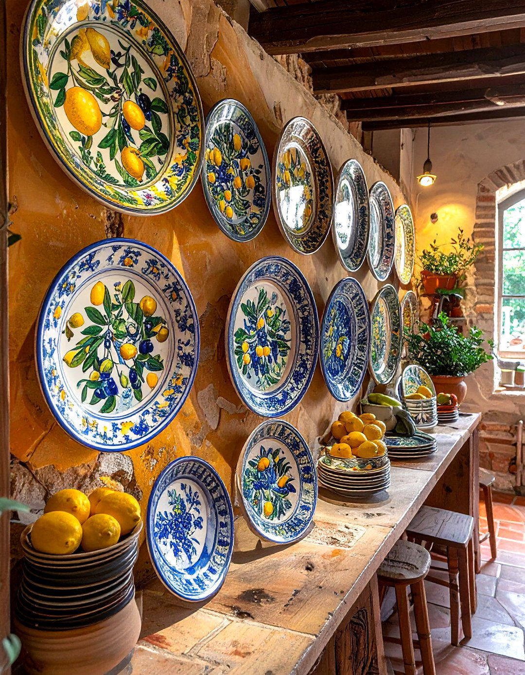 Decorative Ceramic Plates - 30 Tuscan dining room ideas