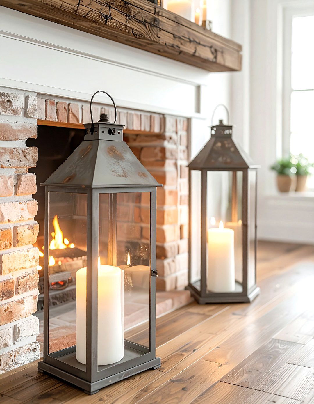 Decorative Glass Lantern - 30 mantel decor ideas