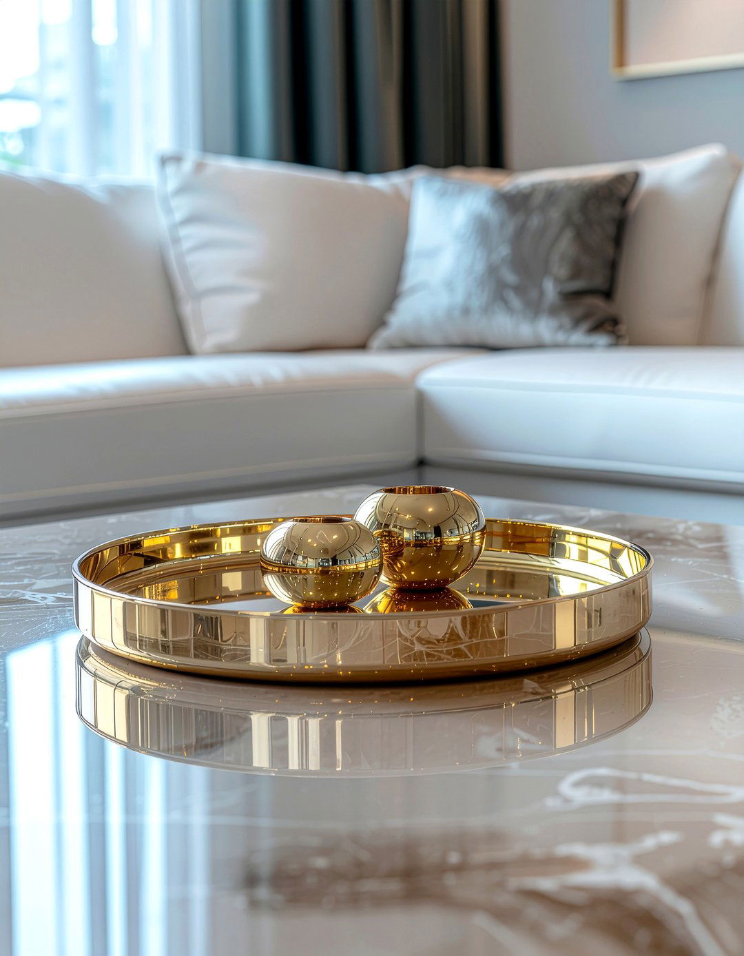 Decorative Gold Tray - 30 living room accessories