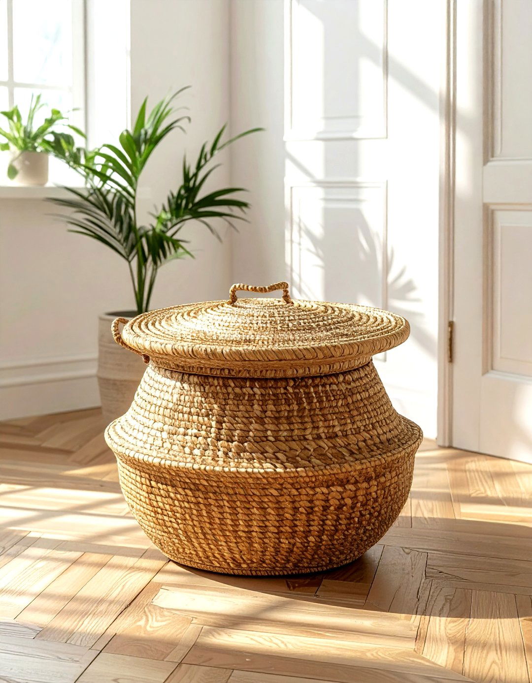 Decorative Lidded Basket - 30 living room hidden storage ideas