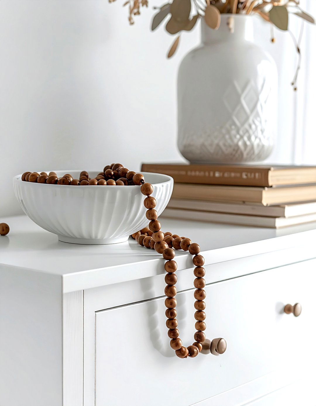 Decorative Wooden Beads - 30 dresser top styling ideas