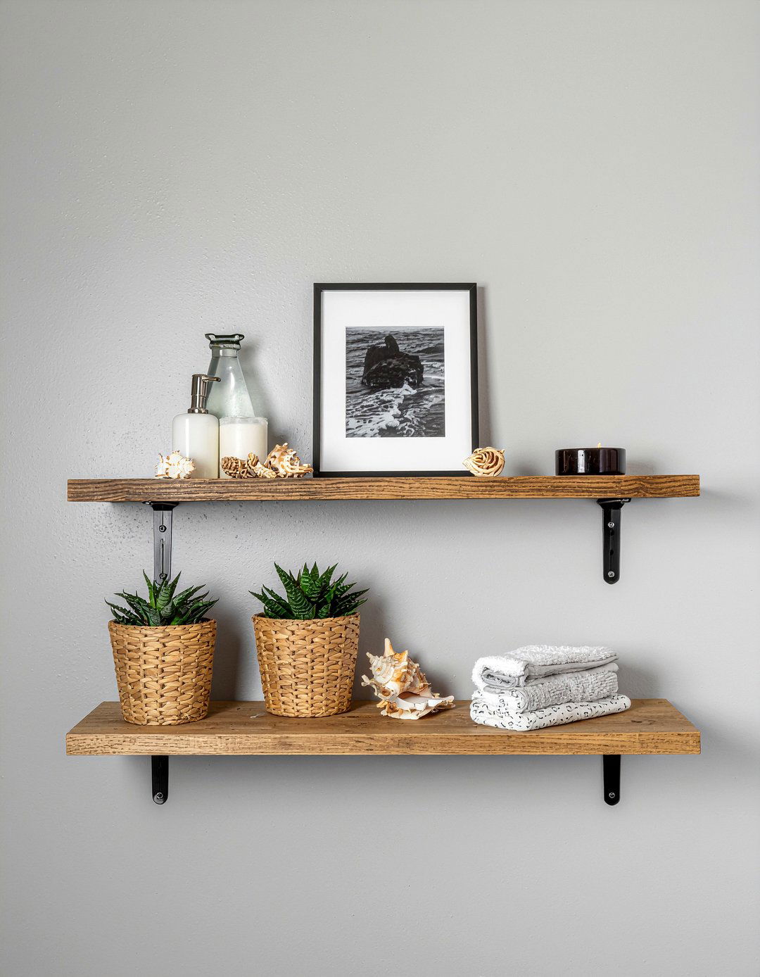 Decorative bathroom wall shelf - 30 bathroom shelf styling ideas