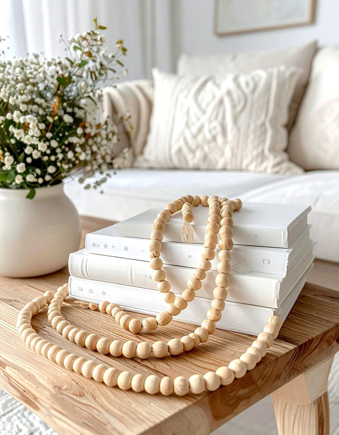 Decorative beads garland - 30 coffee table decor ideas