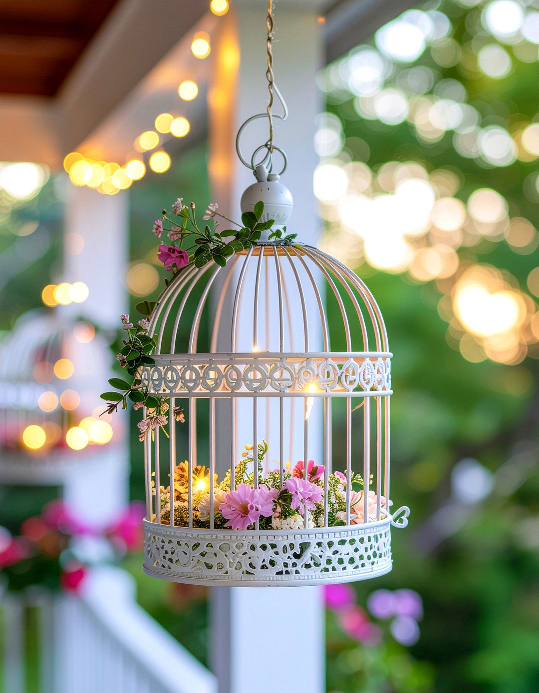 Decorative birdcage fairy lights - 30 fairy light ideas
