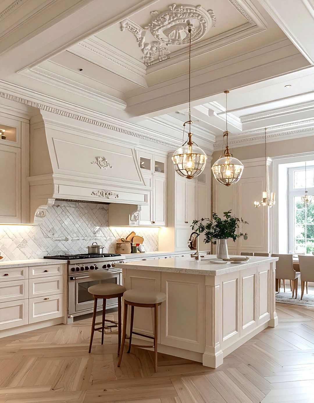 Decorative ceiling cornice - 30 Georgian kitchen ideas