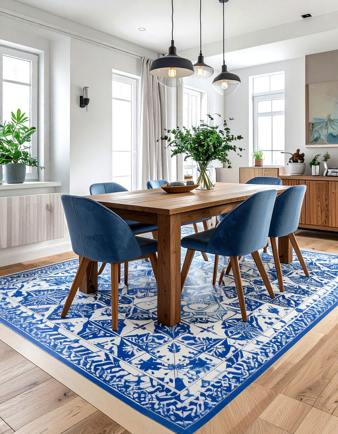 Decorative floor tiles - 30 living room zoning ideas