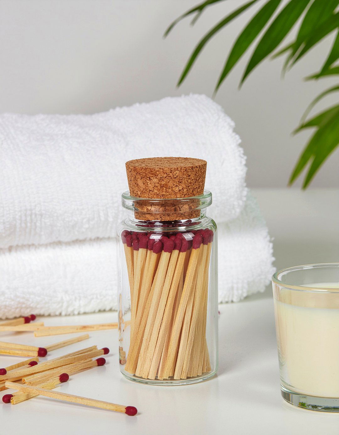 Decorative matches jar - 30 bathroom countertop styling ideas