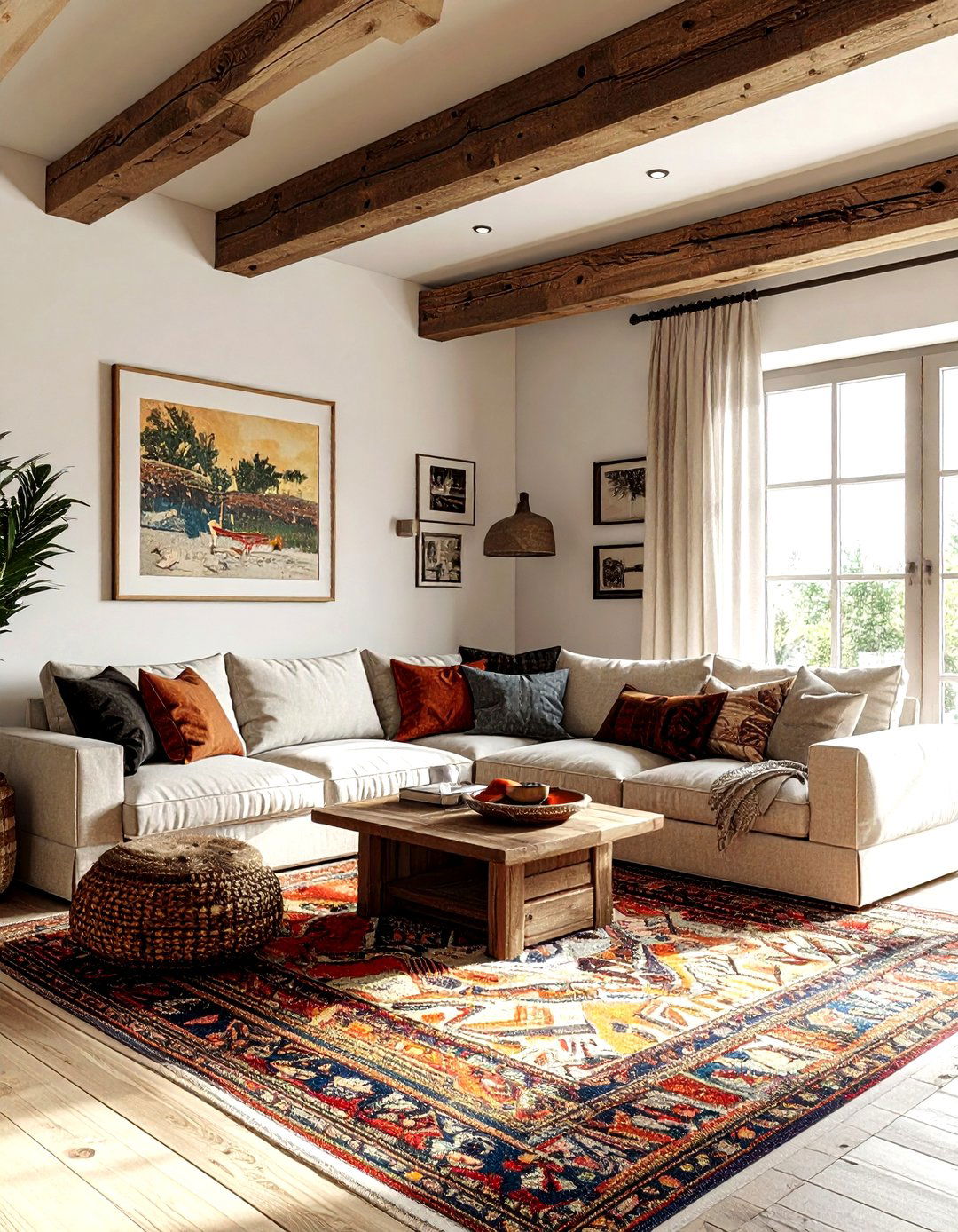Decorative non structural beams - 30 living room beam ideas