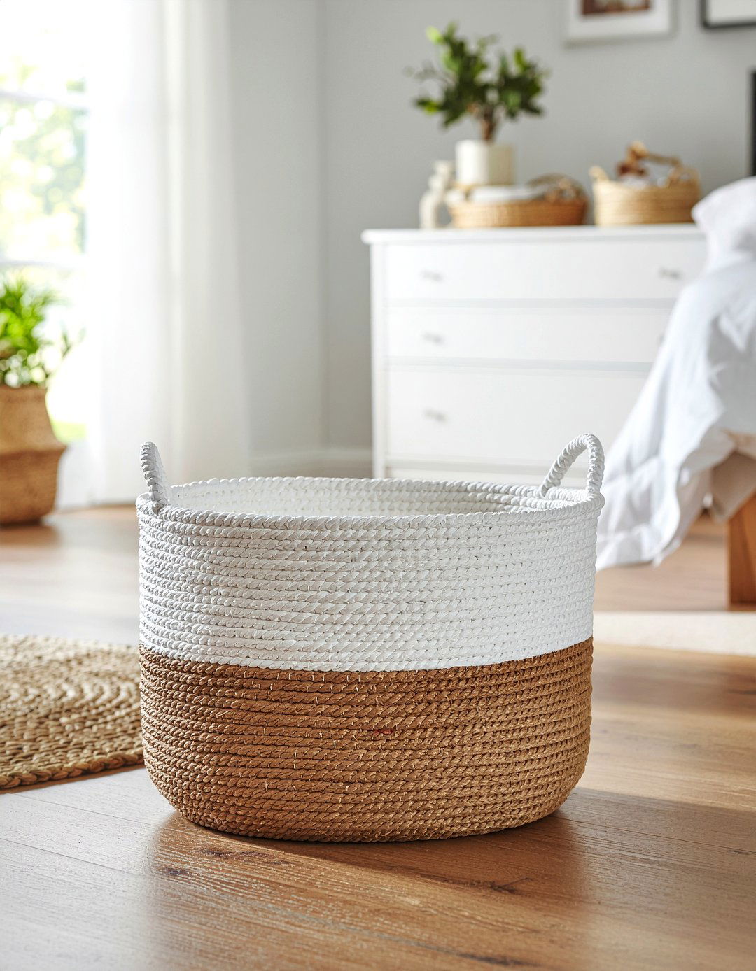 Decorative rope laundry basket - 30 bedroom laundry hampers