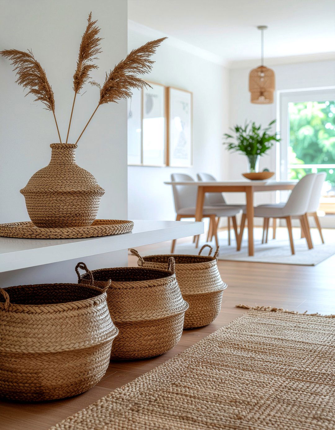 Decorative storage baskets - 30 removable dining room decor ideas